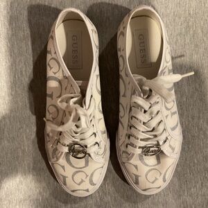 White/Silver Guess Sneakers
